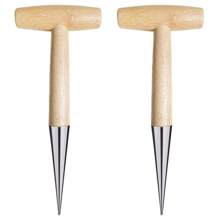 2pcs Gardening Hole Punch T Shape Fertilizer Seeder Vegetable Planting Tool