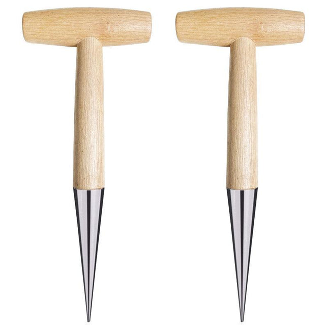 2pcs Gardening Hole Punch T Shape Fertilizer Seeder Vegetable Planting Tool