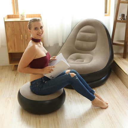 3pcs Inflatable Air Chair Seat Lazy Sofa Lounge Blow Up Ottoman Outdoor Couch