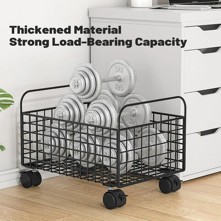 Under-Table Movable Storage Rack with Wheels for Office Home Kitchen Durable