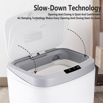 Sensor Trash Bin Touchless 16L White Automatic Motion Kitchen Rubbish Can