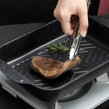 Barbecue Baking Pan Carbon Steel Non Stick Rectangular Grill Tray for Oven BBQ