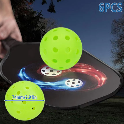 Pickleball Set 6PCS 74MM 40Hole Outdoor BallsTournament Training Sports Game
