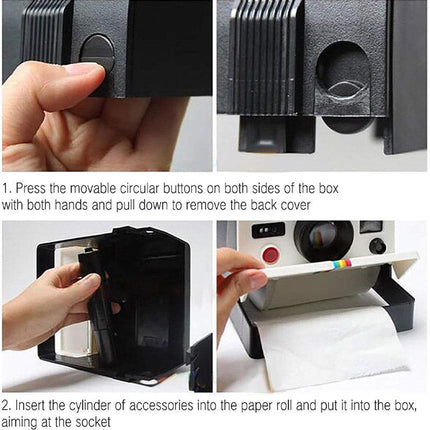 Vintage Camera Paper Towel Dispenser Bathroom Roll Holder Decorative Drawer