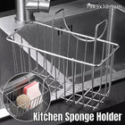 Stainless Steel Kitchen Sponge Holder Soap Brush Sink Caddy Drainer Rack Storage