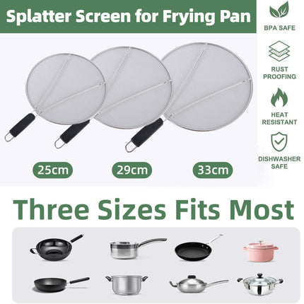 Stainless Steel Mesh Cover Anti Scald Filter Screen Anti Splash Lid For Kitchen