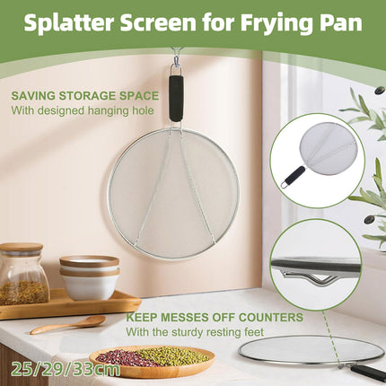 Stainless Steel Mesh Cover Anti Scald Filter Screen Anti Splash Lid For Kitchen