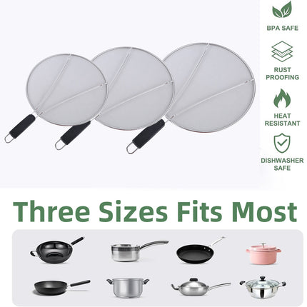 Stainless Steel Mesh Cover Anti Scald Filter Screen Anti Splash Lid For Kitchen