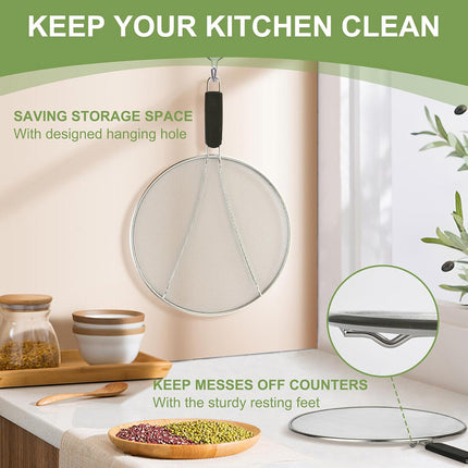 Stainless Steel Mesh Cover Anti Scald Filter Screen Anti Splash Lid For Kitchen