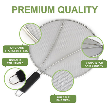 Stainless Steel Mesh Cover Anti Scald Filter Screen Anti Splash Lid For Kitchen