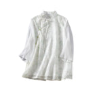 Chic Slant Collar Shirt Women New Traditional Chinese Fashion Style Top Trendy - Aimall