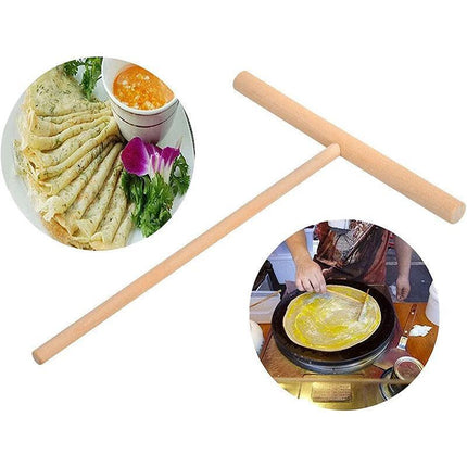 1/2X DIY Wood Spreader Stick for Crepe Pancake & Pita Batter - Aimall
