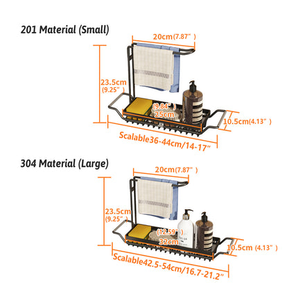 Kitchen Stainless Steel Cloth Rack Sink Retractable Storage Rack Space Saving