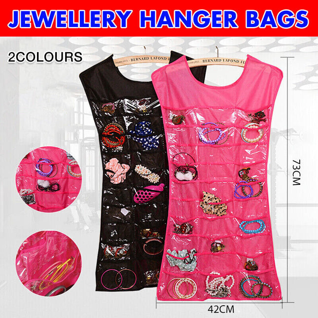 Dress Style Hanging Jewellery Organiser Bag with Pockets for Earrings Rings