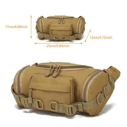 Mens Waist Bags Outdoor Nylon Crossbody Tactical Waterproof Motorcycle Bum Bag