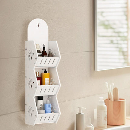 Bathroom Wall Mounted Multi Layer No Drill Storage Shelf Bathroom Organizing