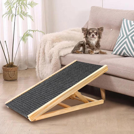 Foldable Dog Pet Ramp 70cm Adjustable Height Stairs for Bed Sofa Car Access