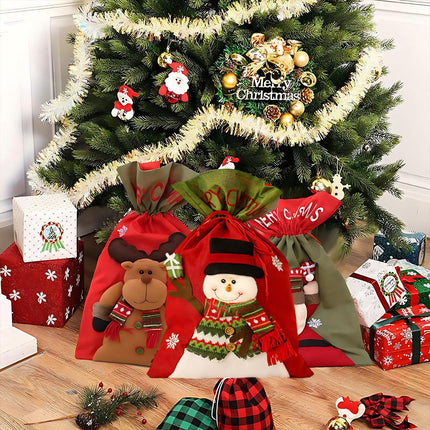Christmas Large Jumbo Felt Santa Sack Children Xmas Gifts Candy Stocking Bag