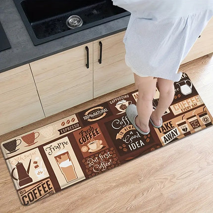 Printed Non Slip Door Floor Rug Mat Kitchen Bathroom Carpet Mat Water Absorbent