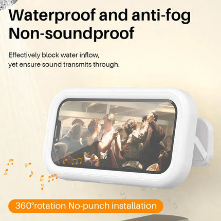 Waterproof Rotating Shower Phone Holder 360-Degree Retractable Wall Mount for Bathroom