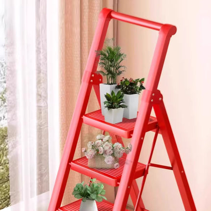 Folding Ladder 5 Step Carbon Steel Durable Ladder for Home Kitchen Garage Use