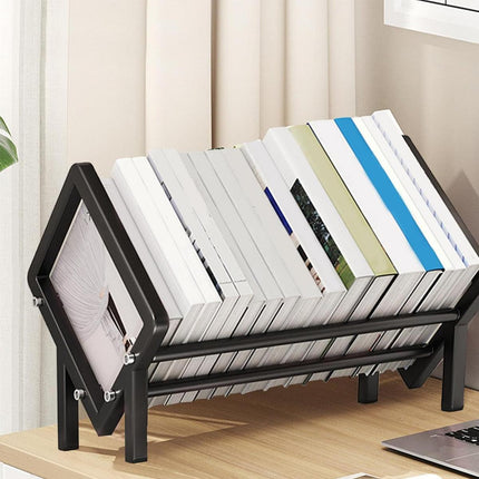 Simple Desktop Stainless Steel Bookcase Storage Organizer Shelf for Office