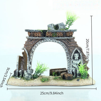 Fish Tank Landscape Archway Door Plate Decoration Fish Shrimp Shelter Aquarium