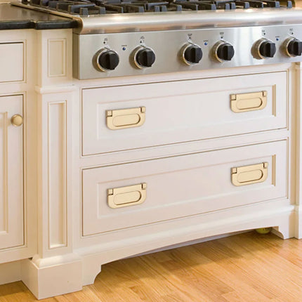 Flat Handle Ring Drawer Cabinet Pull Gold Furniture Door Handle Modern Style