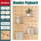 Wooden Pegboard Wall Mounted Organizer Hanging Shelf for Home Living Room Use