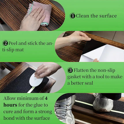 5PCS Non Slip Grip Tape Textured Sand Adhesive for Stairs Walkways Steps