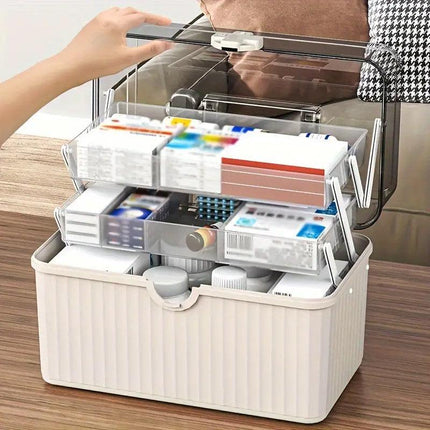 Large Capacity Medicine Cabinet Multi Layer Storage Box for Household First Aid