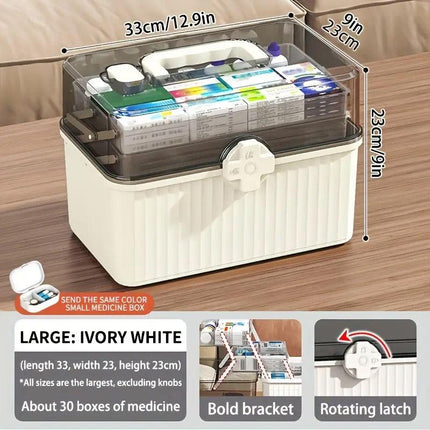 Large Capacity Medicine Cabinet Multi Layer Storage Box for Household First Aid