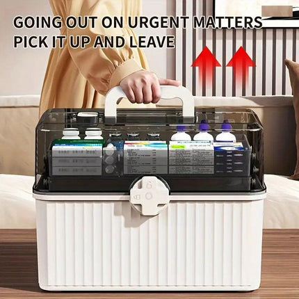 Large Capacity Medicine Cabinet Multi Layer Storage Box for Household First Aid