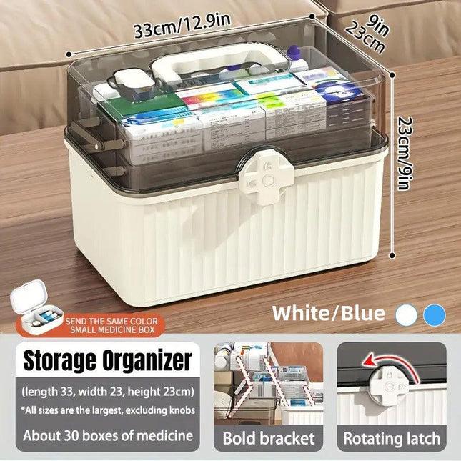 Large Capacity Medicine Cabinet Multi Layer Storage Box for Household First Aid