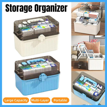 Large Capacity Medicine Cabinet Multi Layer Storage Box for Household First Aid