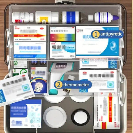 Large Capacity Medicine Cabinet Multi Layer Storage Box for Household First Aid