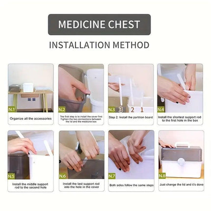 Large Capacity Medicine Cabinet Multi Layer Storage Box for Household First Aid