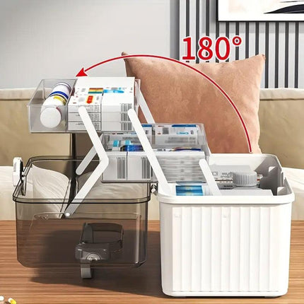 Large Capacity Medicine Cabinet Multi Layer Storage Box for Household First Aid