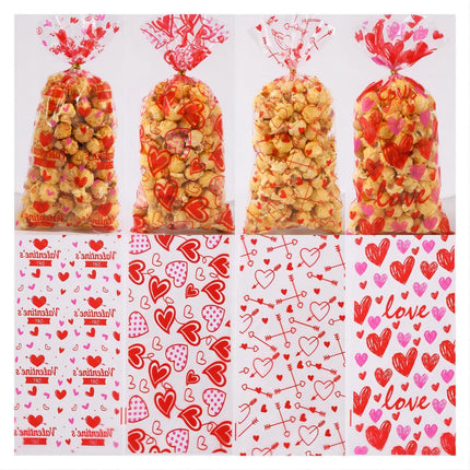 150pcs Valentine's Day Gift Bags Flame Red Lips Candy Snack Cookie Party Bags