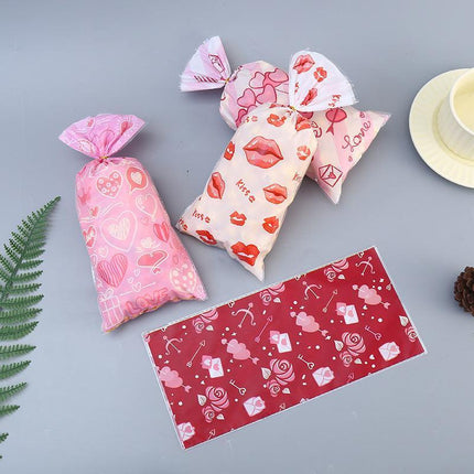 150pcs Valentine's Day Gift Bags Flame Red Lips Candy Snack Cookie Party Bags