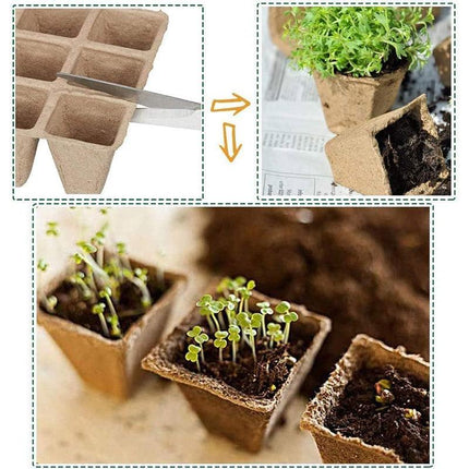 15pcs Pulp Seedling Cups 12 Compartments Nursery Incubators Plant Grow Trays