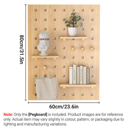 Wooden Pegboard Wall Mounted Organizer Hanging Shelf for Home Living Room Use