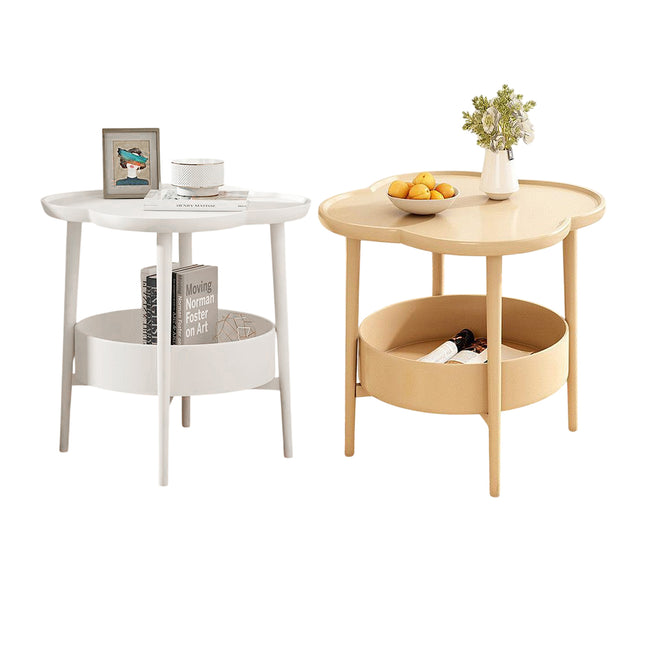 Double Layer Side Table Space Saving Durable Sturdy for Living Room Bedroom Use
