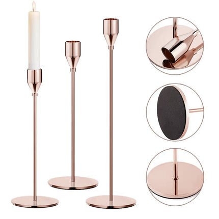 3PCS Simple Metal Candle Holder Decoration Rustproof Home Living Room Tabletop