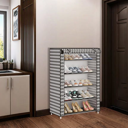 Multi-Layer Shoe Rack Dustproof Non-Woven Fabric with Metal Frame