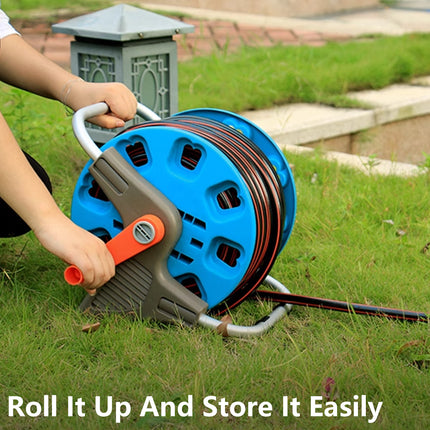 30M Garden Water Hose Reel Rack Heavy Duty Portable Pipe Holder Outdoor Storage