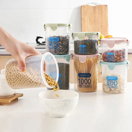 9-Piece Set Food Storage Sealed Lid Container Kitchen Canister Set Organiser