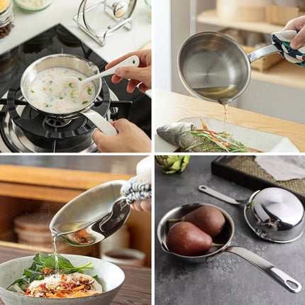 304 Stainless Steel Oil Splatter Proof Home Small Frying Pan for Kitchen Cooking