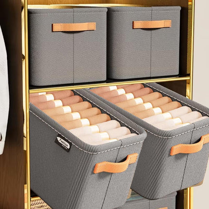 3PCS Clothes Storage Box Fabric Organizer Basket Storage Containers Organizer