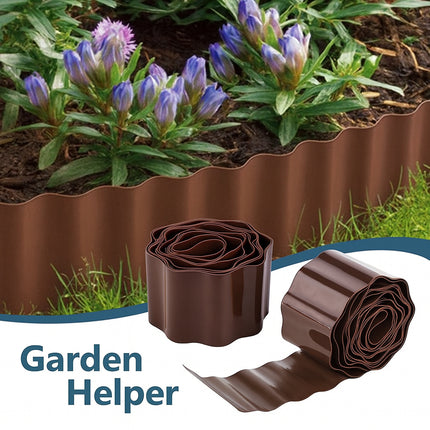 Brown Garden Landscape Edging Border Flexible Lawn Fence Roll Outdoor Decor